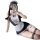 Sexy maid costume set - seductive lingerie sleepwear for role play & romantic nights, featuring lace details and fishnet stoc...
