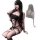 Sexy maid costume set featuring sheer lace lingerie with intricate detailing, perfect for adults seeking a seductive and eleg...