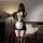 Sexy maid costume set featuring sheer mesh lingerie with ripped back and peekaboo chest design, perfect for adult entertainme...