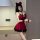 Sexy maid costume with red dress and black lace details, perfect for role play or romantic evenings.