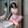 Sexy maid costume for small bust women featuring open-crotch design, provocative lingerie set perfect for couples bedroom out...