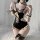 Sexy maid costume featuring black open-crotch lingerie with lace details, perfect for a cute and seductive bedroom outfit.