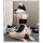 Sexy maid costume set featuring transparent sheer mesh and lace design, perfect for roleplay outfits with seductive allure.
