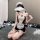 Sexy maid costume set featuring transparent sheer mesh and lace design, perfect for roleplay outfits with seductive allure.