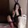 Sexy maid costume set featuring transparent lace lingerie with thigh-high stockings, perfect for cosplay and adult parties.