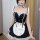 Sexy maid costume featuring a black and white design with lace details, perfect for flirty french maid outfits. includes unde...