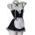 Sexy maid costume featuring underwire push-up bra, flirty french maid outfit with lace details and bow accents.