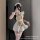 Sexy maid costume for women featuring cute bear design, ruffled details, and playful kitchen uniform set.