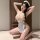 Sexy maid costume set for women featuring cute and alluring lingerie sleepwear with a busty bodice and matching accessories.