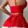 Sexy maid costume set for women - red lace trim french maid outfit with apron & ties