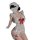 Sexy maid costume set for women featuring lace trim apron, flirty chef and housemaid cosplay dress with ruffled hem.