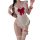 Sexy maid costume for women featuring lacy cosplay outfit with bows, ruffles, and pure temptation design.