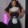 Sexy maid costume set for women featuring a backless design with adjustable straps, perfect for role play outfits.