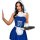 Sexy maid costume set for women featuring a blue dress with white apron, adjustable straps, and a nuns head veil, perfect for...
