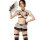 Sexy maid costume set featuring qipao-inspired design with black lace details, short sleeves, and thigh-high stockings.