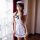 Sexy maid costume for women featuring an open-crotch design, seductive sleep dress, and roleplay uniform outfit with white ap...