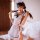 Sexy maid costume for women featuring an open-crotch design, seductive sleep dress, and roleplay uniform outfit with pigtails...