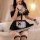 Sexy maid costume set for women featuring plus-size lingerie outfit with busty illusion, no-remove role play uniform.