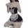 Sexy maid costume for women featuring a black bodice with lace trim, white apron, and stockings, perfect for role play or at-...