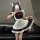 Sexy maid costume for women featuring sheer lace, ties, and an apron set, perfect for seductive role play outfits.