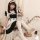 Sexy maid costume set for women featuring a black and white apron dress with headband, perfect for seductive lingerie outfits...