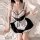 Sexy maid costume for women featuring a backless design with a detachable apron, perfect for seductive role play outfits.