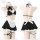 Sexy maid costume for women featuring black and white design with lace details, perfect for role play outfits.