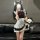 Sexy maid costume for women featuring sheer lace, ties, and apron set, perfect for seductive role play outfits.