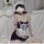 Sexy maid costume for women featuring a black lace dress with corset design, perfect for role play and at-home fun.