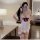 Sexy maid costume for women featuring sheer sleeves and matching sleep dress, perfect for cosplay as a chef or housemaid.
