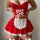 Sexy maid costume for women featuring sheer mesh lingerie sleep dress with lace trim and thong, perfect for role play outfits...