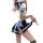 Sexy maid costume for women featuring a short navy skirt sailor jk student outfit with white accents, paired with black stock...