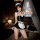 Sexy maid costume set for women featuring steel-boned push-up lingerie sleepwear with no-remove design, perfect for themed ev...