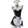 Sexy maid costume set for women featuring a black corset with lace trim, white apron, and headband, perfect for cosplay or pl...