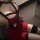 Sexy maid nurse costume for women featuring a red dress with black straps and stockings, perfect for role play and pure tempt...