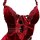 Sexy mesh bodysuit with rhinestone embellishments - plus size lace-up hollow out lingerie set for women