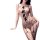 Sexy mesh lace bodysuit with garter straps & bow detail - sheer open-crotch sensual lingerie for women