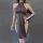 Sexy night three chinese-inspired high-slit cheongsam sleepwear featuring backless design and elegant high-slit cutouts, perf...