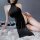 Sexy night three chinese-inspired high-slit cheongsam sleepwear featuring backless design and elegant high-slit cutout, perfe...