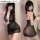 Sexy nightclub bodycon dress - seductive midnight lingerie set for bedroom & club wear, featuring lace details and sheer fabr...