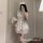 Sexy nurse costume set - lace-up hollow-out role play sleep dress for cosplay & adult fun
