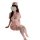 Woman in pink nurse costume with lace-up lingerie, heart hat, and white stockings. sexy nurse costume set for couples bedroom...