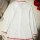 Sheer white nurse costume sleepwear with red lace trim, long sleeves, and matching thong set for women.