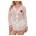 Sheer nurse costume sleepwear with lace trim, red cross detail, and matching thong set for women.