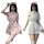 Sexy nurse costume for women in pink and white, featuring seductive forbidden style lingerie set perfect for couples role pla...