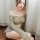 Sexy off-shoulder lace bralette set with plaid skirt, seductive student uniform style lingerie outfit.