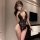 Sexy open-crotch bodysuit for women featuring lace sheer design, provocative and pure look, perfect for daring fashion statem...