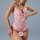 Sexy pink lace bodysuit with bow detail - flirty sleepwear set for women, pure allure nightwear