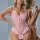 Sexy pink lace bodysuit with bow detail - flirty sleepwear set for women, pure allure nightwear