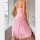 Sexy pink lace dress for women – sheer mesh & embroidery bodycon mini dress, plus size evening outfit